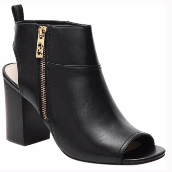 Cole Haan Black ZULA SHOOTIE II Leather Peep-Toe Bootie Shootie Heels Size 9.5 - Picture 8 of 8